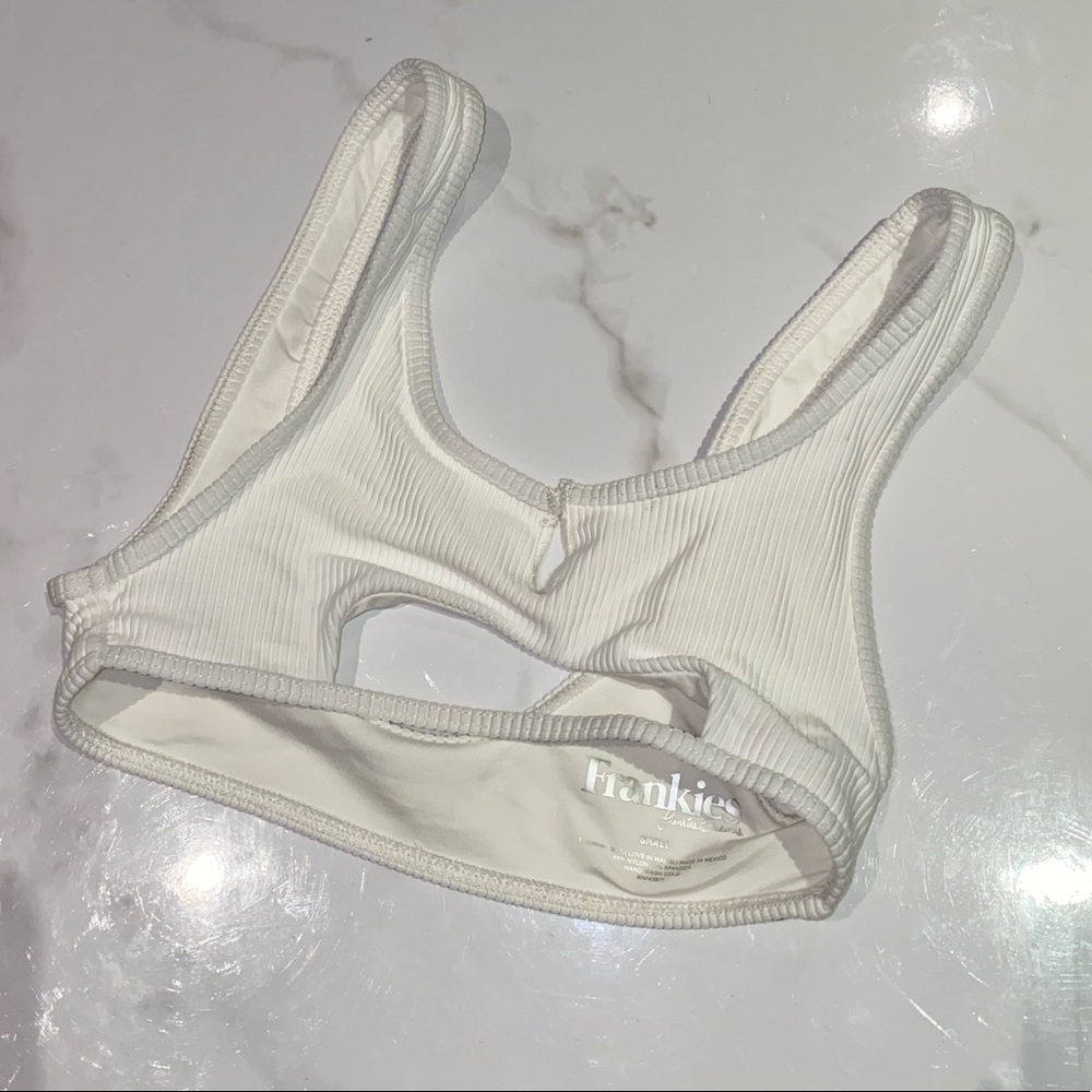 FRANKIE BIKINIS- Cole Ribbed Top White (small)